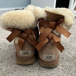 Brown Mini Bailey Bow Ugg Boots